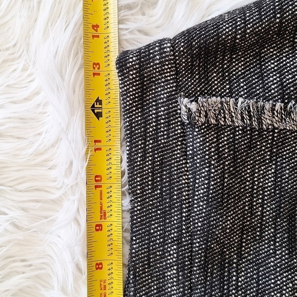 LOFT Heather Black and White Tweed Faux Wrap Skirt - Picture 13 of 16
